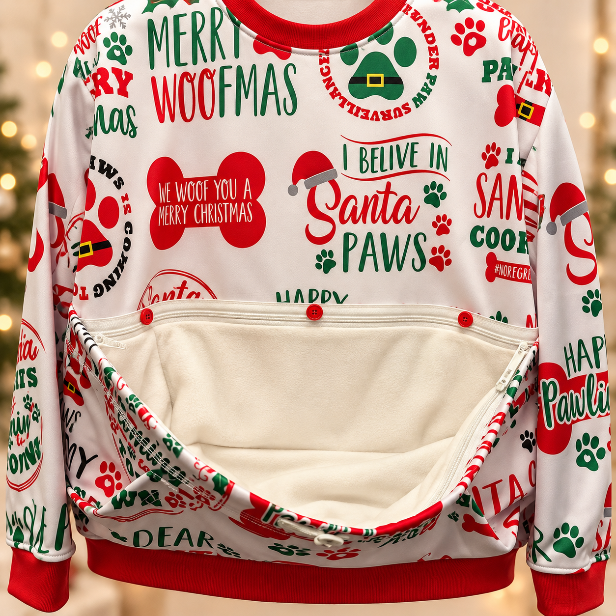 Santa Paws Christmas Pouch Sweater - Muskoka Pooch