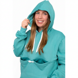 Teal hoodie with matching lining